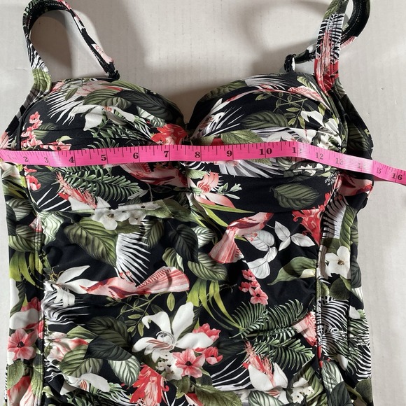 NipTuck Swim Joann Tummy Control One Piece Black Isle of Waimea Floral Size 8 - Picture 4 of 8